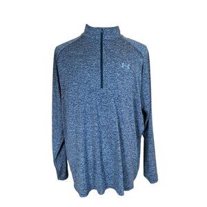 Under Armour Men's Loose Heatgear Grey Heather 1/4 Zip Pullover Shirt 2XL